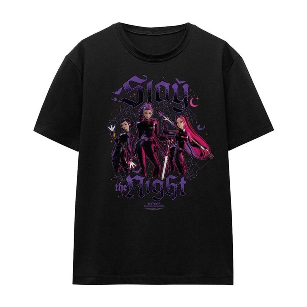 K-Pop Demon Hunters Womens/Ladies Huntrix Slay The Night T-Shirt / Black
